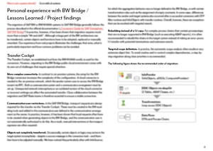 Whitepaper BW Bridge Lessons learned